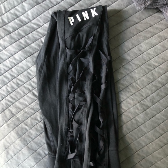 XS Pink leggings with mesh/cross ankles - Picture 3 of 3